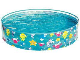 Надувной бассейн 55028 Подводный мир жесткий борт 122*25см